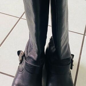 Frye Black Leather Over the Knee Boots